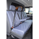 Renault Trafic 2014 On - Vauxhall Vivaro 2014-2019 Crew Cab Rear 3-seater Seat Covers - Grey
